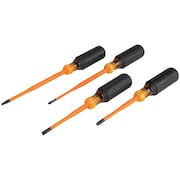 Klein Tools Screwdriver Set, Slim-Tip Insulated Phillips, Cabinet, Square, 4-Piece 33734INS